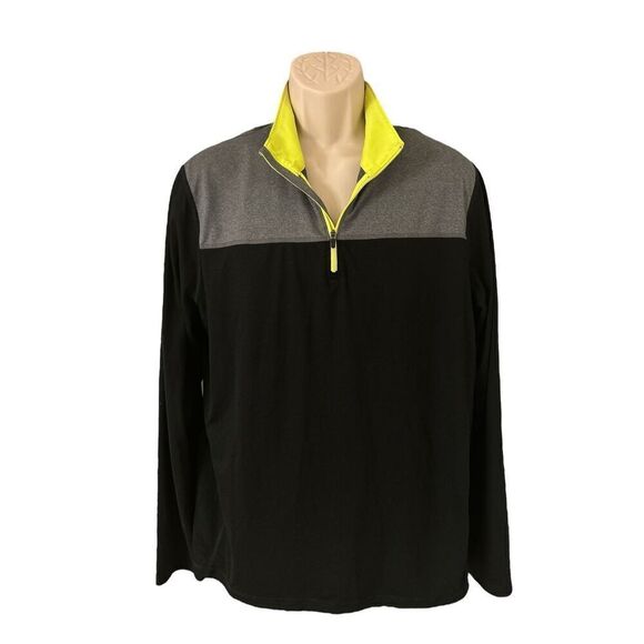 AMERICAN EAGLE quarter zip pullover - men's Size large Black Gray - Picture 1 of 7